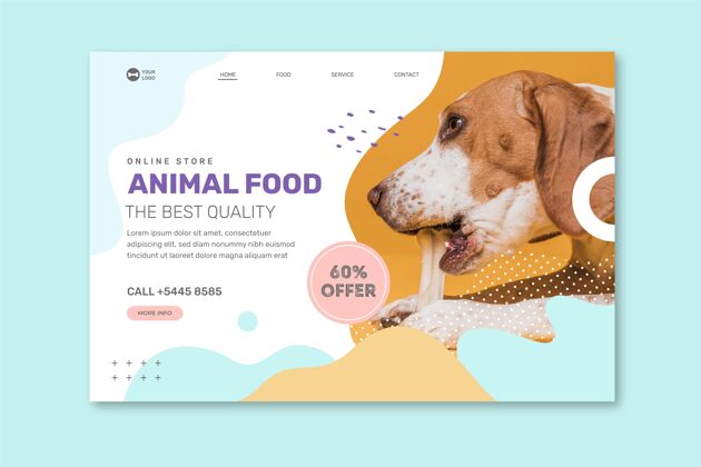 商店动物食品登录页模板家庭动物登陆