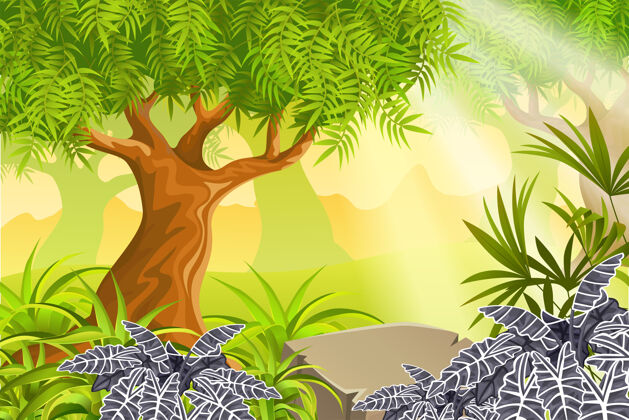 周末热带植物游戏景观野生应用程序图形用户界面