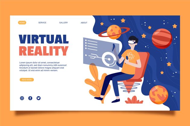 眼镜虚拟现实概念-登录页游戏未来登陆页