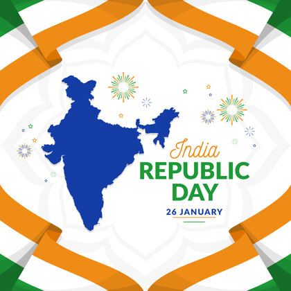 26平面设计中的共和日概念爱国印度平面设计