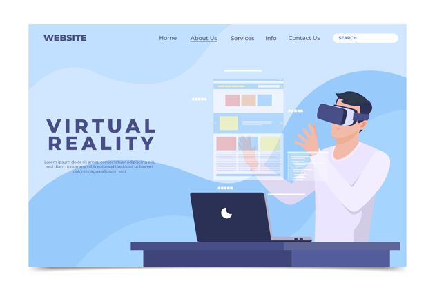 科技虚拟现实概念-登录页娱乐护目镜视觉