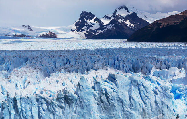 巨大阿根廷的佩里托莫雷诺冰川美国野生冰川