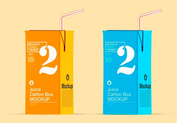 纸箱果汁纸盒与秸秆模型设计产品牛奶物品
