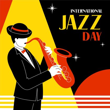 4月30日手绘国际爵士日插画音乐节文化经典