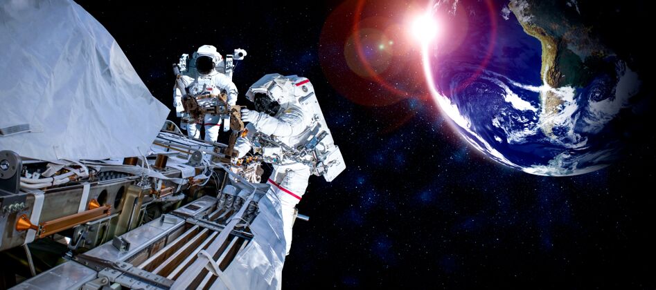 星系宇航员宇航员在为空间站工作时进行太空行走宇宙天文学航天飞机