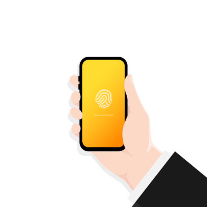 脸手持智能手机屏幕锁定密码界面或触摸id电话房子界面