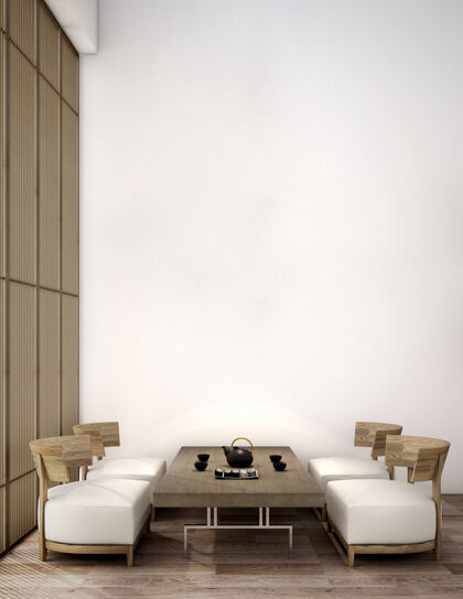 房间日式生活区室内设计椅子墙壁简约