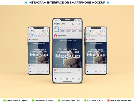 InstagramInstagram界面上的现代手机屏幕模型手机手机实体模型社交媒体帖子