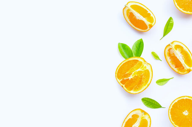 甜点高维生素c 多汁 营养丰富甜的新鲜的白色表面的橙色水果维生素热带有机