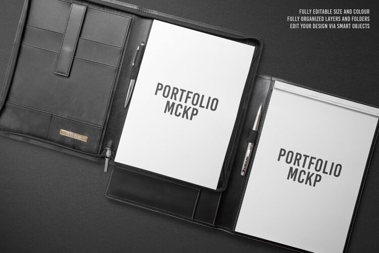 传单豪华黑色文件夹模型设计文具企业模型