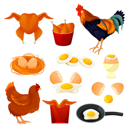 鸡肉鸡肉食品和家禽产品背景翅膀烤