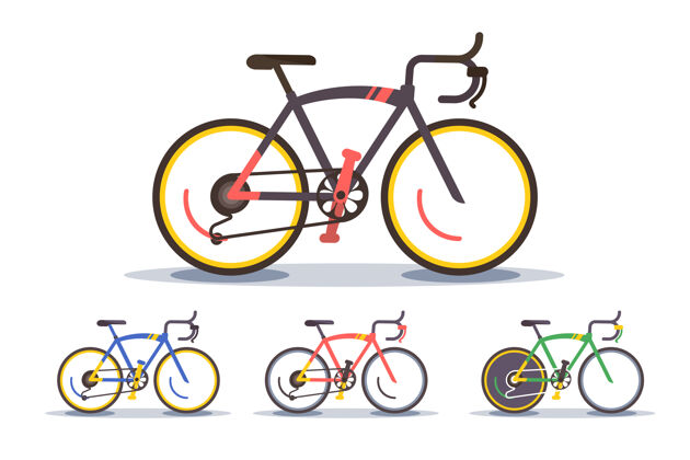 比赛运动自行车套装插图.收藏现代山地自行车运动健康收集