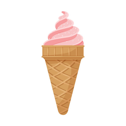 冰华夫饼筒草莓粉冰淇淋奶油食物奶油