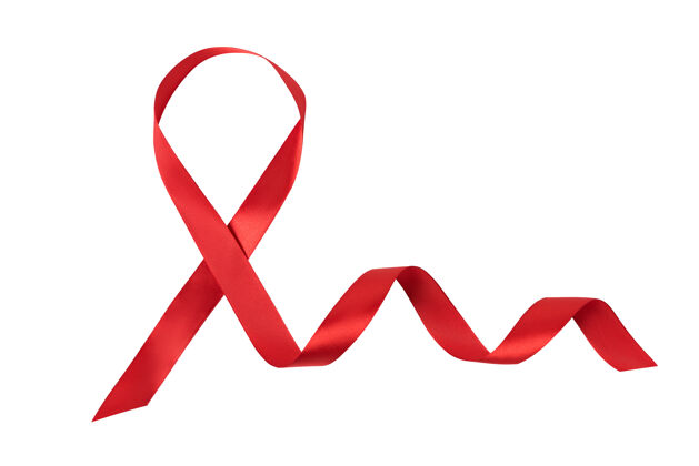 对抗红丝带隔离在白丝带上背景.aids控制symbol.直接上面预防世界象征