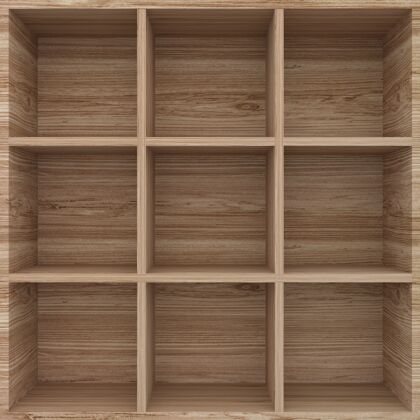 书店展示箱的3d木架子现代空书房