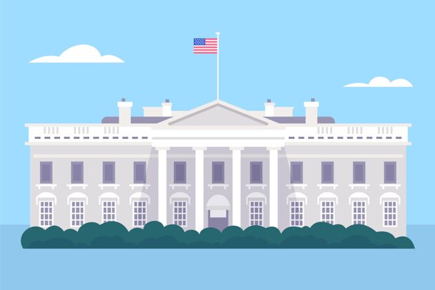 美国白宫建筑插图美国工作场所美国