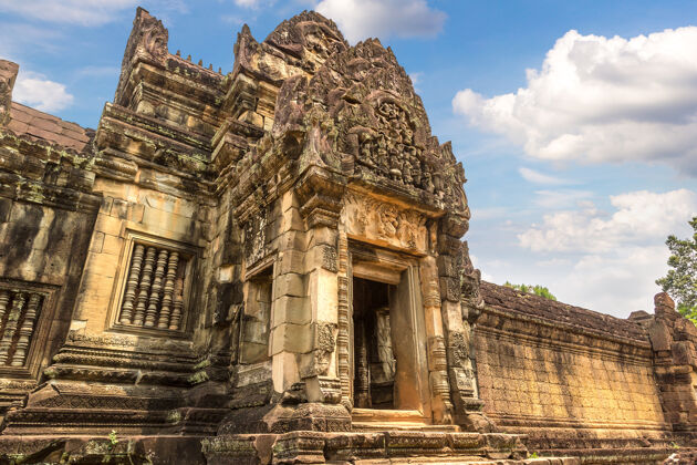古代柬埔寨暹粒吴哥窟的班泰三美寺印度教寺庙印度教