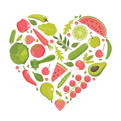 橄榄健康的食物以心脏的形状为基础萝卜爱胡萝卜