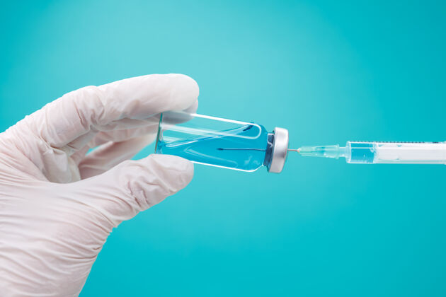 针头免疫力疾病医疗注射器蓝色液体药品免疫液体