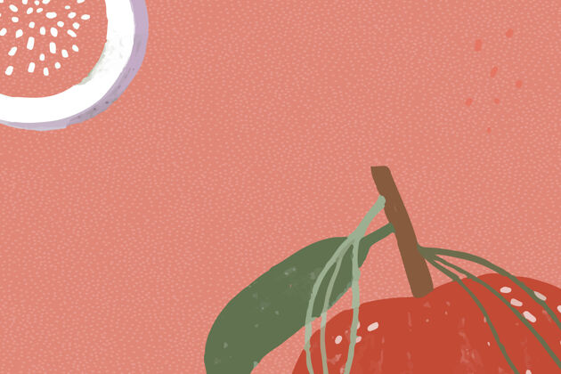 热带框架苹果果红色背景设计资源夏季框架水果夏季