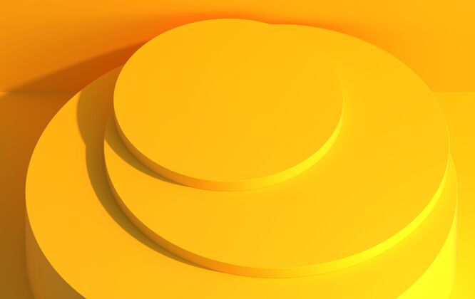 讲台三维场景 带圆形讲台 用于等距投影的产品演示 三维渲染空白圆形等距