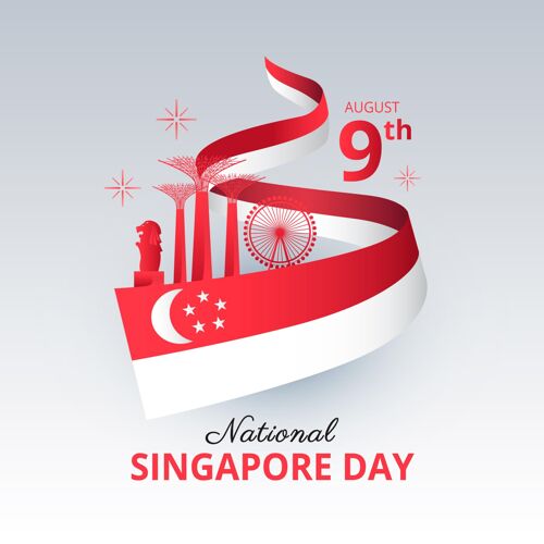 节日新加坡国庆插画独立新加坡民族