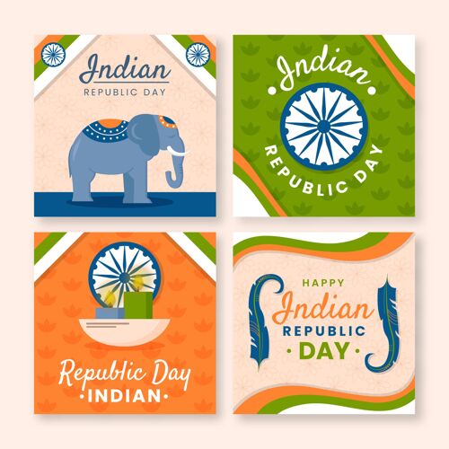 节日平面印度独立日instagram帖子集8月15日独立日分类