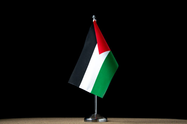 黑暗黑色的巴勒斯坦国旗正面图爱国旗帜死亡