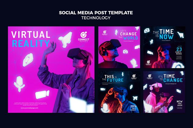 护目镜未来虚拟现实社交媒体帖子现代模拟Vr