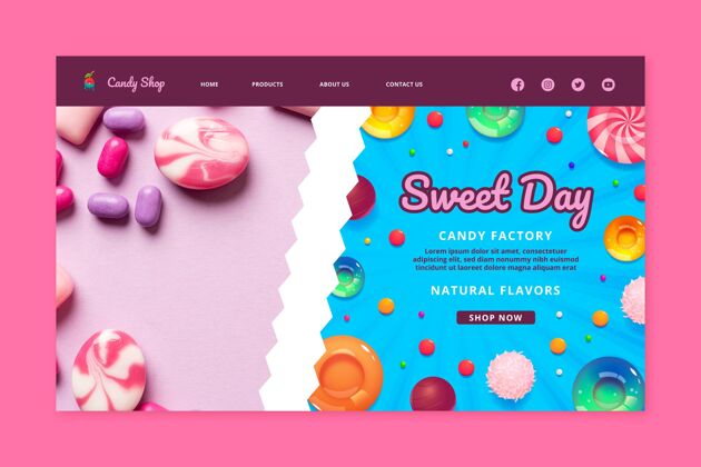 可口糖果工厂登录页模板美味网页模板登陆页