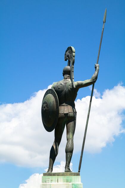 维多利亚希腊科孚岛阿喀琉斯宫殿阿喀琉斯雕像的背面电力文化战士
