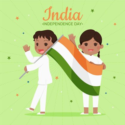 平面设计印度独立日插画节日手绘自由