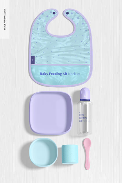 容器婴儿喂养工具包模型 顶视图牛奶塑料实物模型