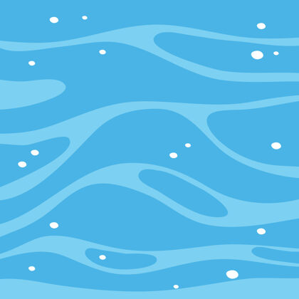 游泳池卡通风格的蓝色水面模板空白表面绘画