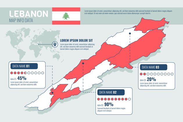 等高线详细等距黎巴嫩地图地图网格共和国