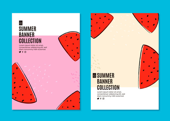 信息夏季西瓜横幅收藏现代的销售夏季