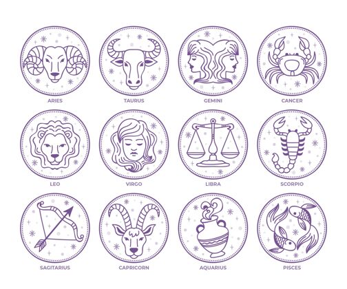 日历手绘十二生肖集收集占星术设置