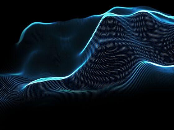 粒子一个抽象背景与发光粒子的三维渲染运动流点