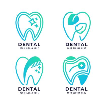 牙齿梯度牙科标志模板集牙科护理护理牙科