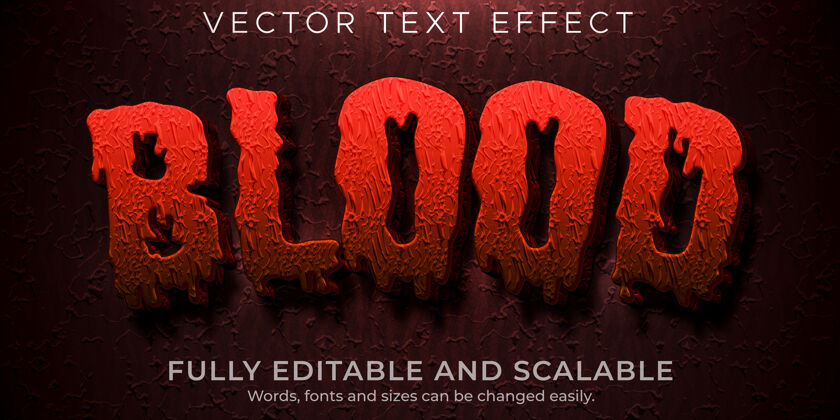 僵尸血恐怖文字效果编辑可怕和红色文字风格文字效果怪物定制