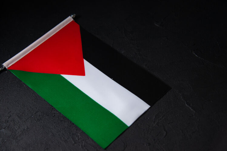 风景上图：黑暗表面上的巴勒斯坦国旗旗帜葬礼国家