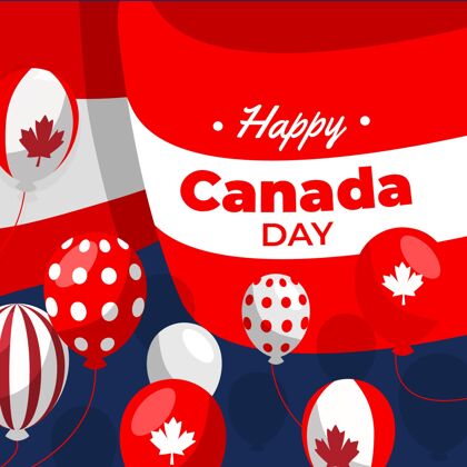 手绘加拿大日气球背景壁纸气球背景加拿大日背景