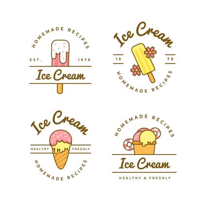 冰淇淋线性冰淇淋标签包风味标签奶油