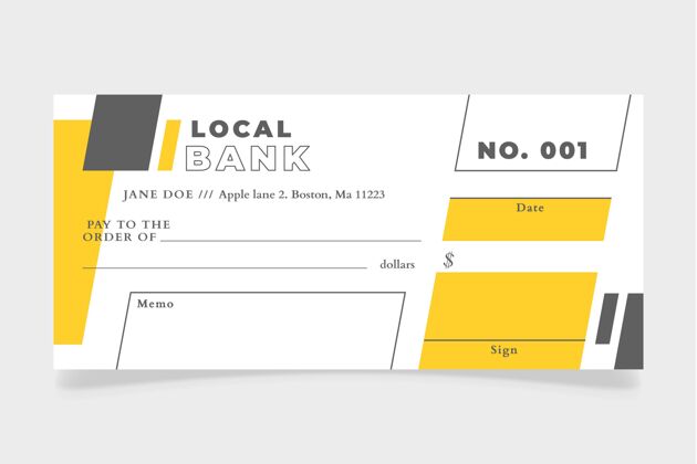 支票平面设计空白检查模板银行平面设计货币