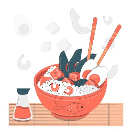 晚餐戳碗概念图筷子亚洲食物食物