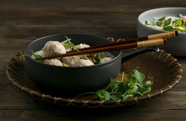 印尼高角度美味bakso碗组成食品分类味道