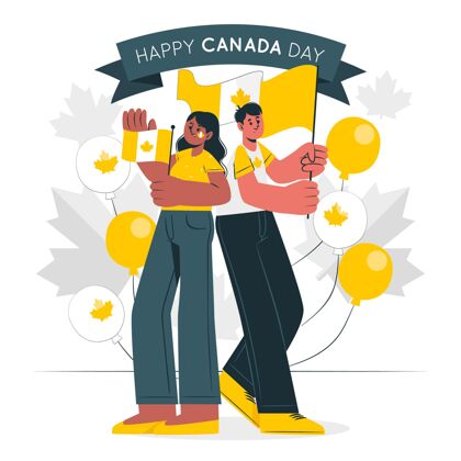庆祝庆祝加拿大日的人们？概念图爱国人民事件