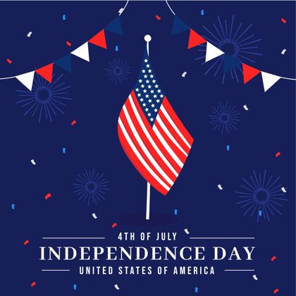 独立日七月四日-独立日插画庆祝美国平面设计