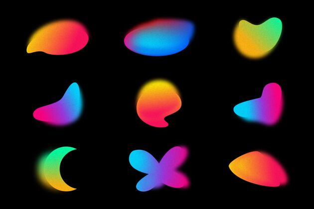 纹理渐变颗粒渐变形状包设置运动抽象