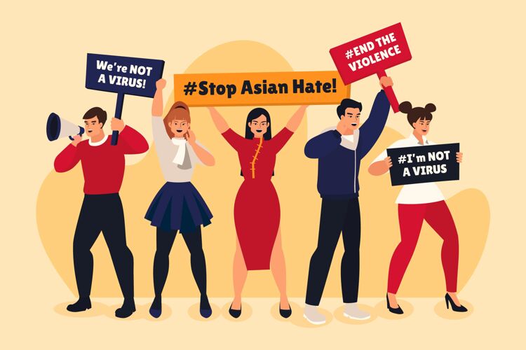 意识亚洲人的仇恨种族主义流感疾病